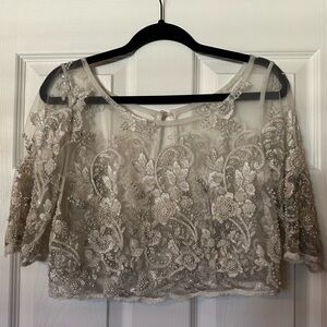 Leanne Marshall Fontaine Hand beaded bridal bolero